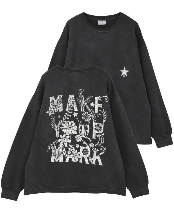 PIGMENT DYED BACK PRINT SWEAT 詳細画像 ブラック 1