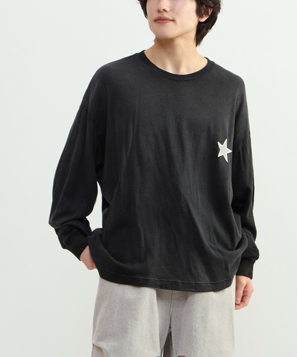 PIGMENT DYED PATCH LONGSLEEVE TEE 詳細画像 1