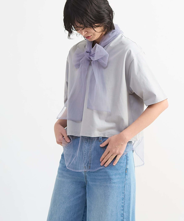 2WAY TULLE BOWTIE CROPPED TEE 詳細画像 5