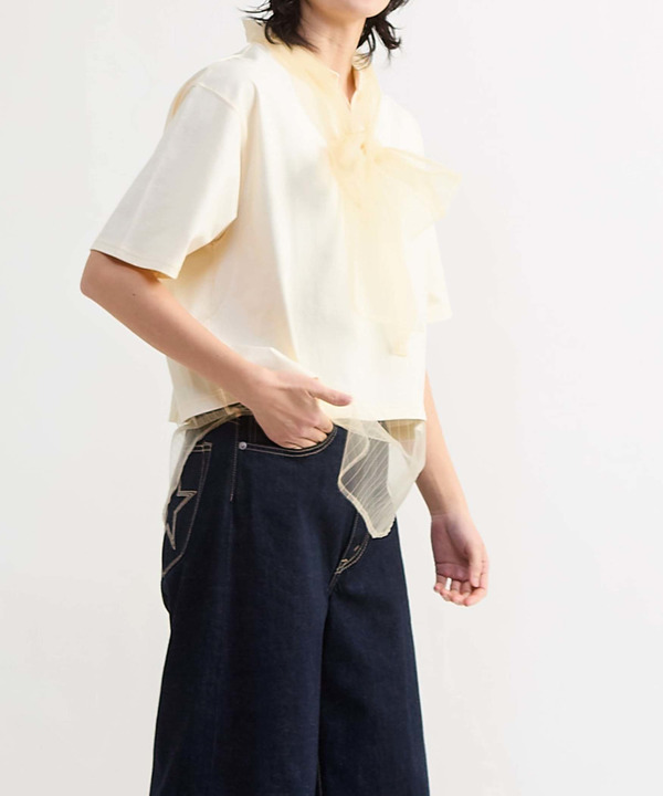2WAY TULLE BOWTIE CROPPED TEE 詳細画像 8