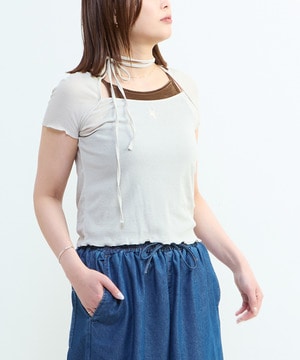 2WAY SHEER STRAP TEE