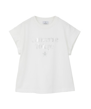 FRENCH-SLEEVE LOGO FOIL PRINT TEE
