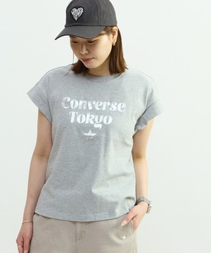 FRENCH-SLEEVE LOGO FOIL PRINT TEE