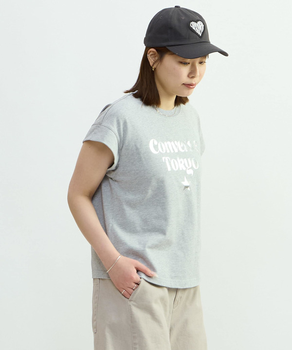 FRENCH-SLEEVE LOGO FOIL PRINT TEE 詳細画像 1