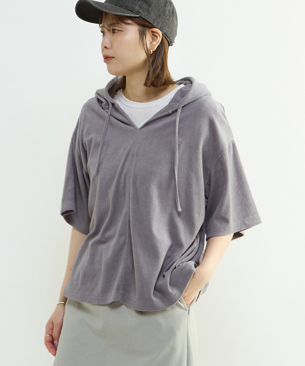 PILE HOODIE TEE 詳細画像 グレー 1