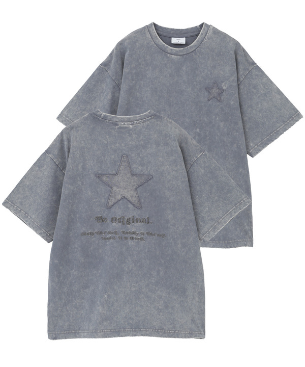 STAR★ PATCH LETTERING TEE 詳細画像 グレー 1