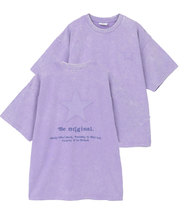 STAR★ PATCH LETTERING TEE 詳細画像 ピンク 1