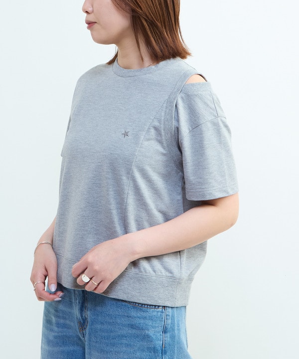 SHOULDER SLIT TEE 詳細画像 杢グレー 1