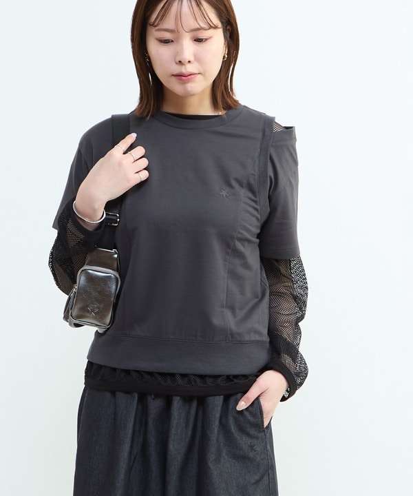 SHOULDER SLIT TEE 詳細画像 チャコールグレー 1