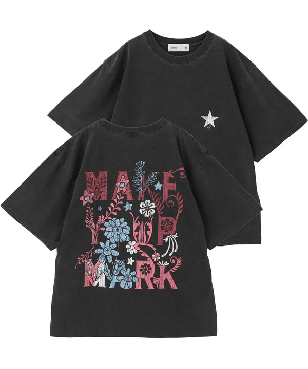 PIGMENT DYED BACK PRINT TEE 詳細画像 ブラック 1