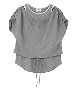 DRAWSTRING GATHER LAYERED TOPS