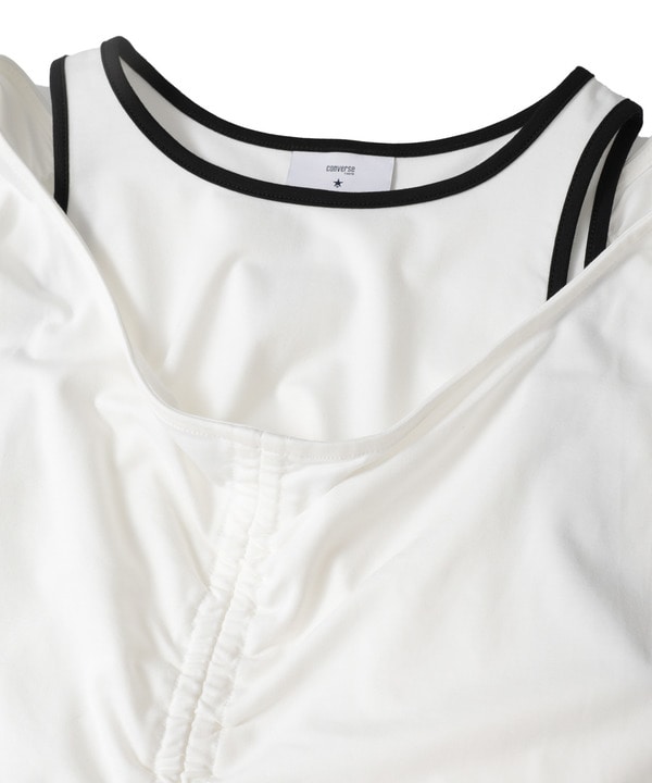 DRAWSTRING GATHER LAYERED TOPS 詳細画像 2
