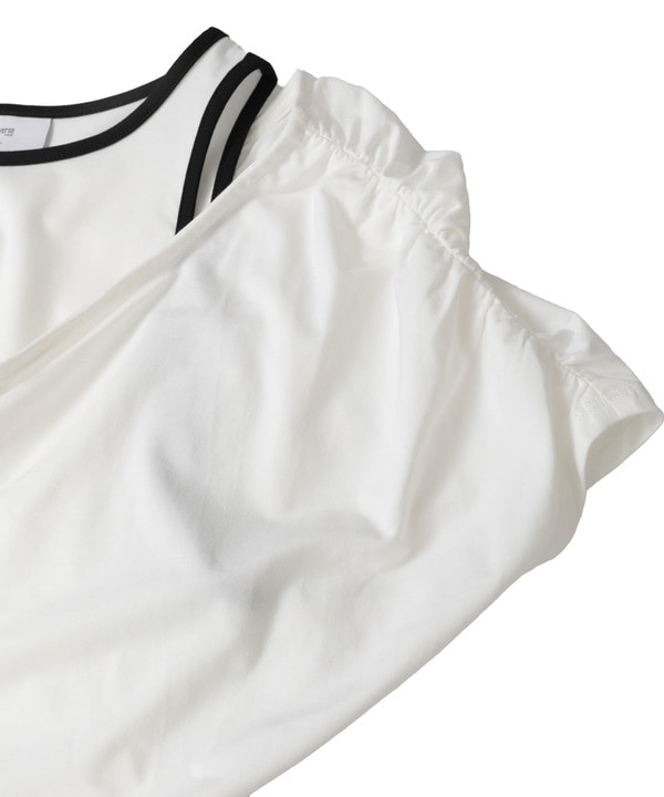 DRAWSTRING GATHER LAYERED TOPS 詳細画像 3