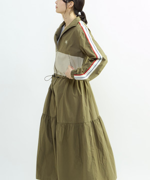 SIDE LINE TRACK TIERED DRESS