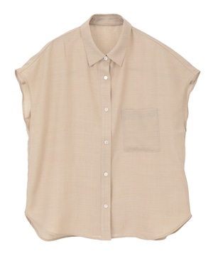SHEER FRENCH SLEEVE SHIRT
