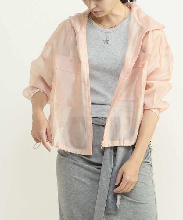 SHEER LIGHT ZIP HOODIE 詳細画像 1