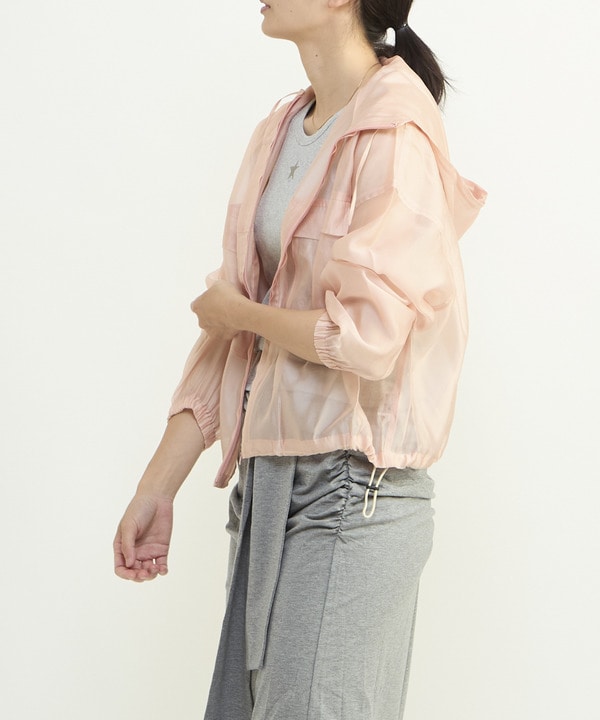 SHEER LIGHT ZIP HOODIE 詳細画像 ピンク 1