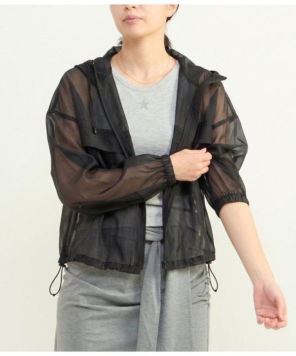 SHEER LIGHT ZIP HOODIE 詳細画像 ブラック 1