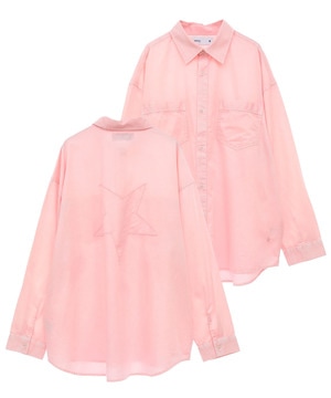 ACID WASH STAR★ PATCH OVER SHIRT