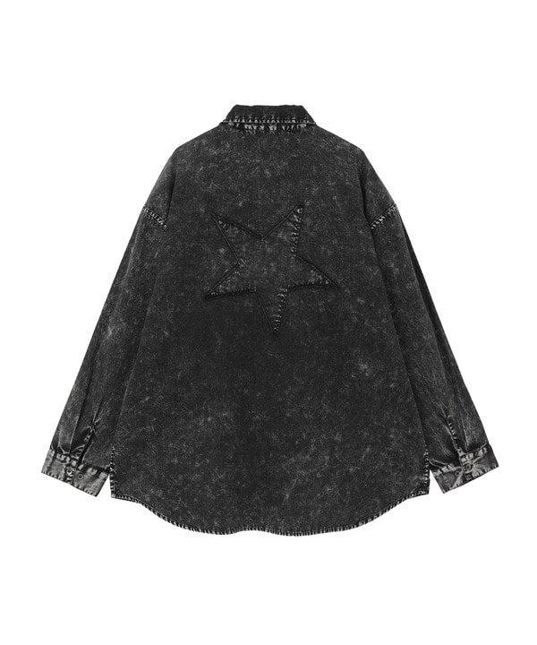 ACID WASH STAR★ PATCH OVER SHIRT 詳細画像 20
