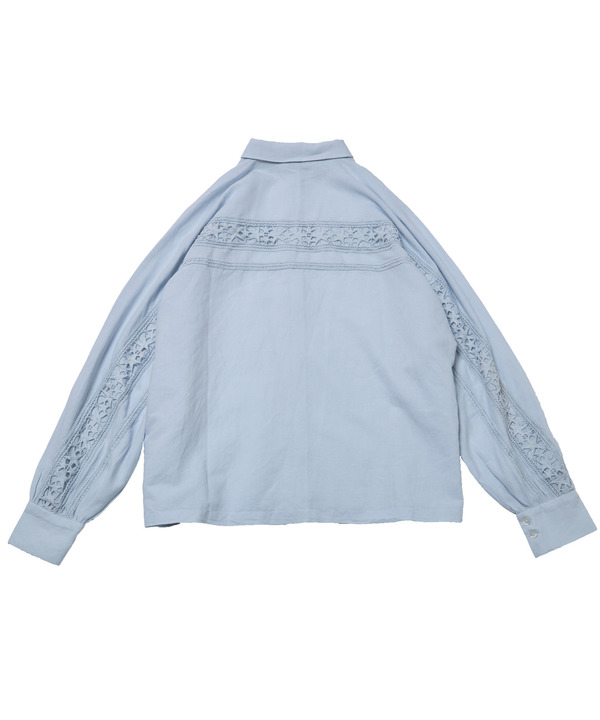 STAR★ LACE OVERSIZED SHIRT 詳細画像 サックスブルー 1