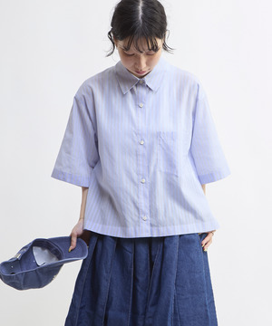 SHEER STRIPE OVER SHIRT