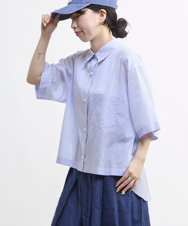 SHEER STRIPE OVER SHIRT 詳細画像 1