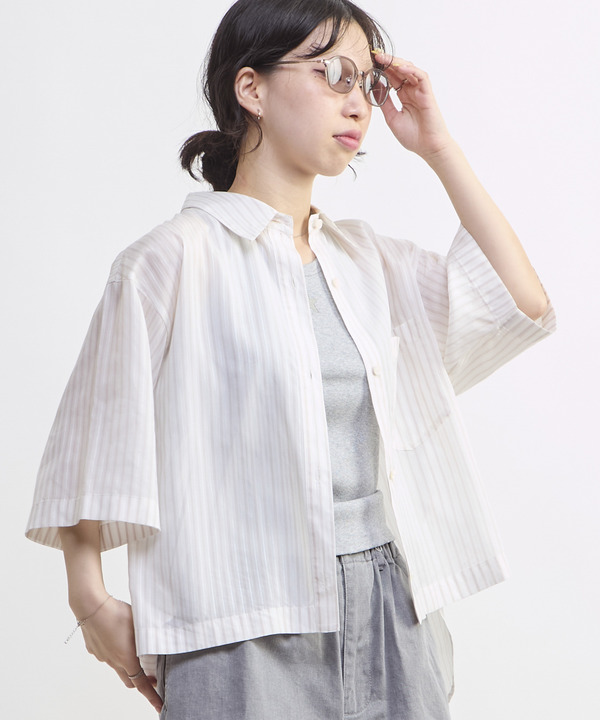 SHEER STRIPE OVER SHIRT 詳細画像 13