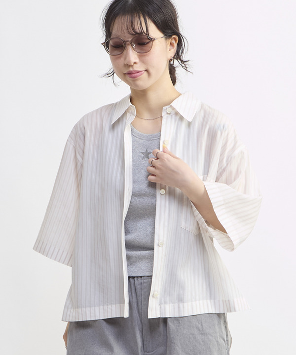 SHEER STRIPE OVER SHIRT 詳細画像 14