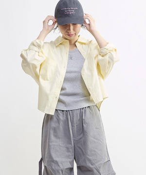 BACK STAR★ OXFORD SHORT SHIRT