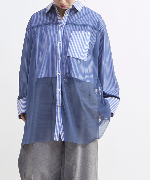 TULLE LAYERED STRIPE SHIRT 詳細画像 11