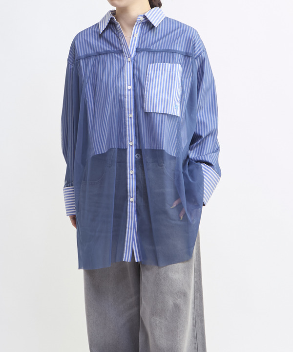 TULLE LAYERED STRIPE SHIRT 詳細画像 12
