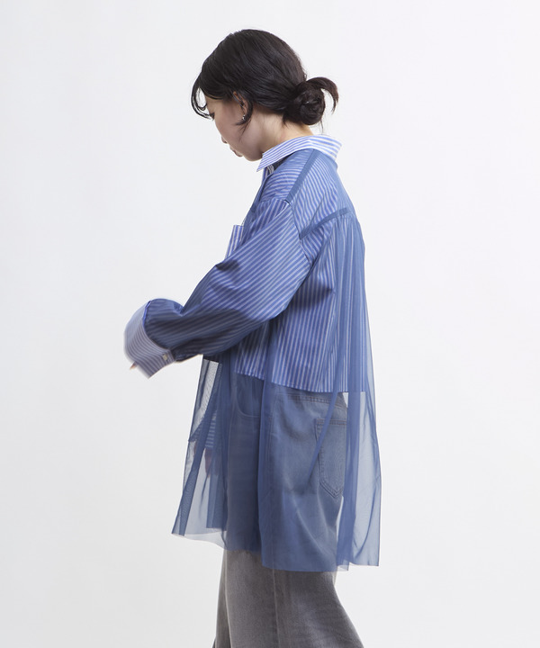 TULLE LAYERED STRIPE SHIRT 詳細画像 14