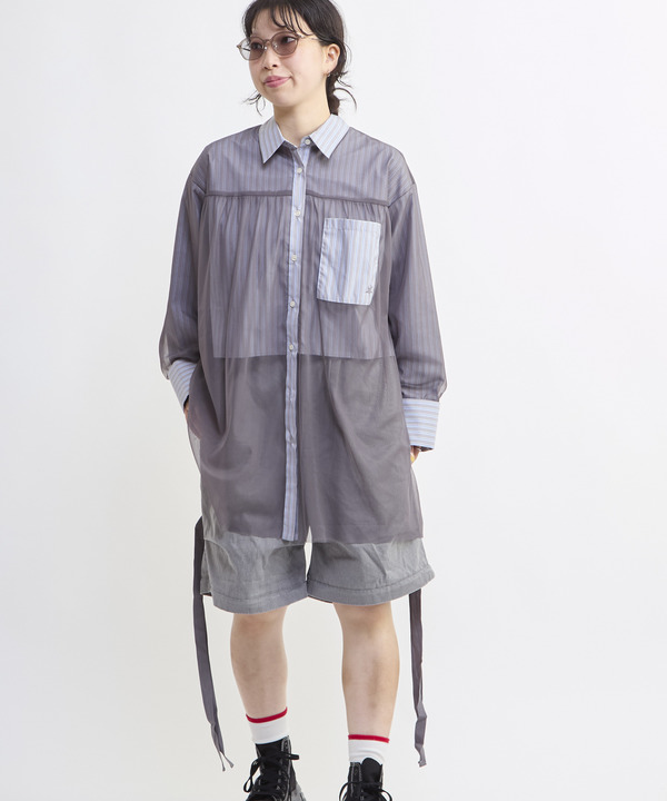 TULLE LAYERED STRIPE SHIRT 詳細画像 21