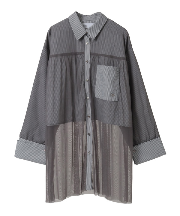 TULLE LAYERED STRIPE SHIRT 詳細画像 24