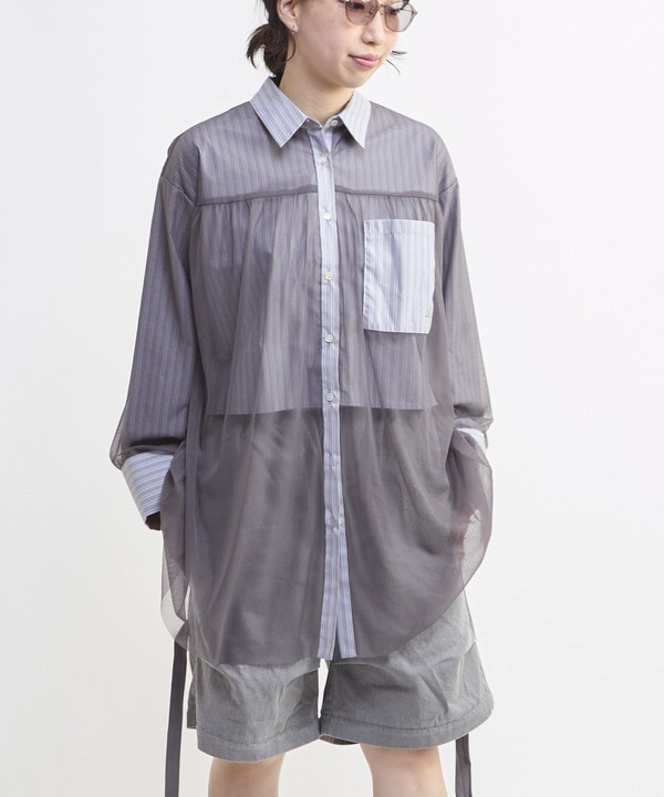 TULLE LAYERED STRIPE SHIRT 詳細画像 35