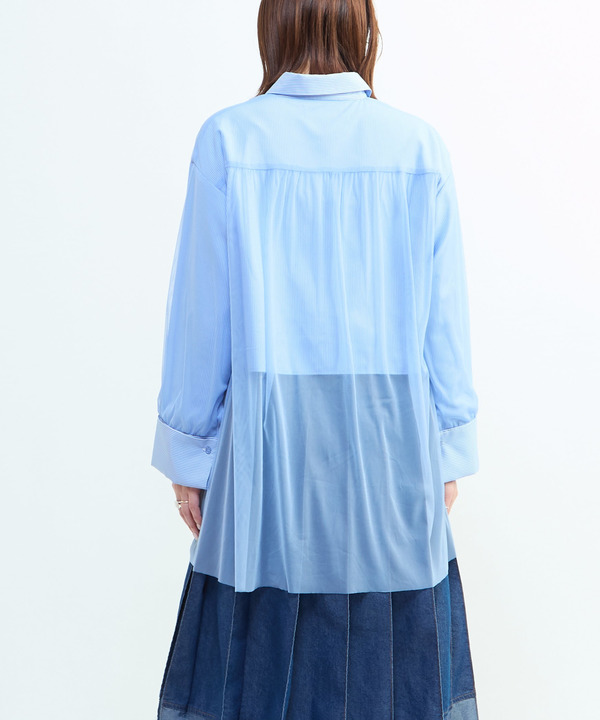 TULLE LAYERED STRIPE SHIRT 詳細画像 4