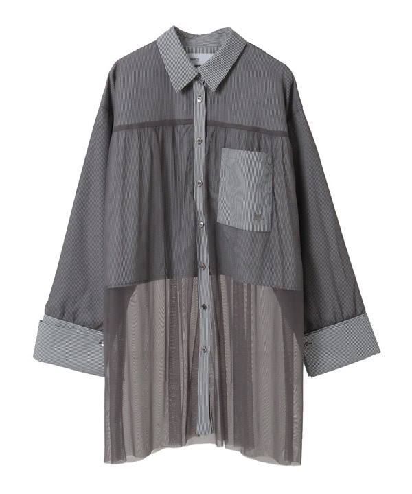 TULLE LAYERED STRIPE SHIRT 詳細画像 41
