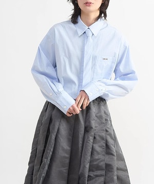 【HL】DETACHABLE TIE CROPPED SHIRT