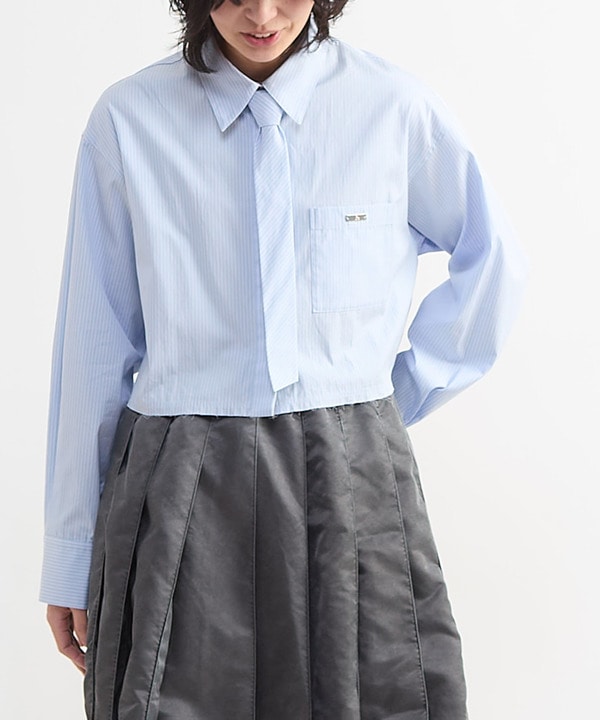 【HL】DETACHABLE TIE CROPPED SHIRT 詳細画像 4