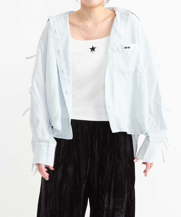 HL LACE-UP SLEEVE SHIRT 詳細画像 ブルー 1