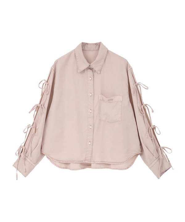 HL LACE-UP SLEEVE SHIRT 詳細画像 ピンク 1