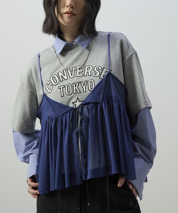 TULLE CAMISOLE AND BLOUSE 詳細画像 ブルー 1