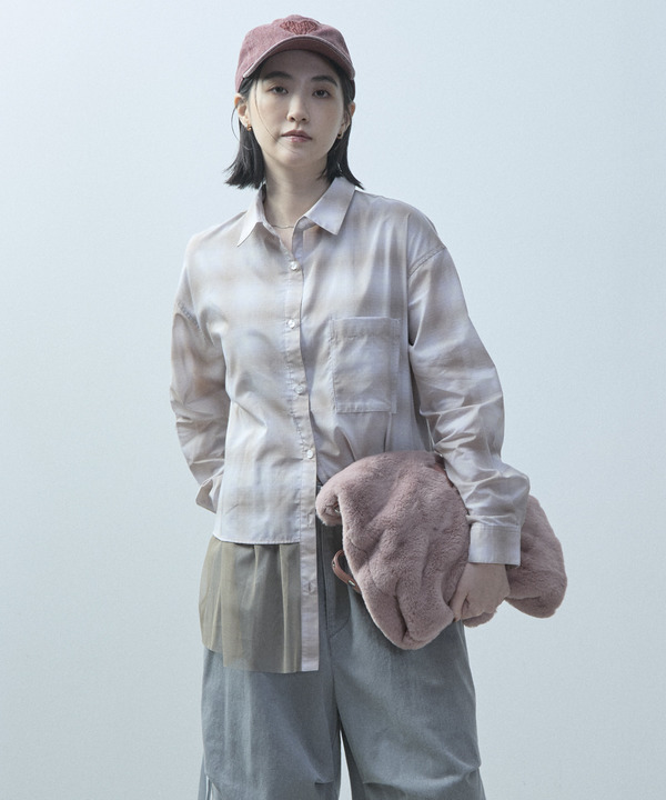 TULLE DOCKING CHCK SHIRT 詳細画像 19