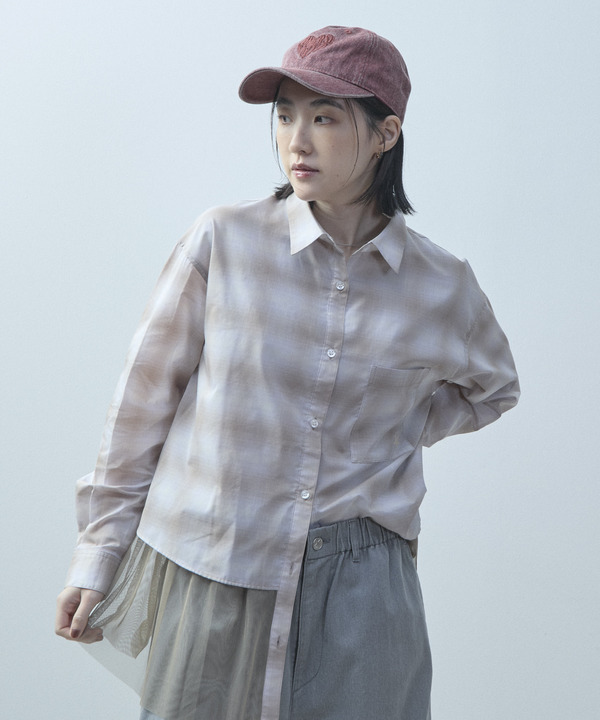TULLE DOCKING CHCK SHIRT 詳細画像 22