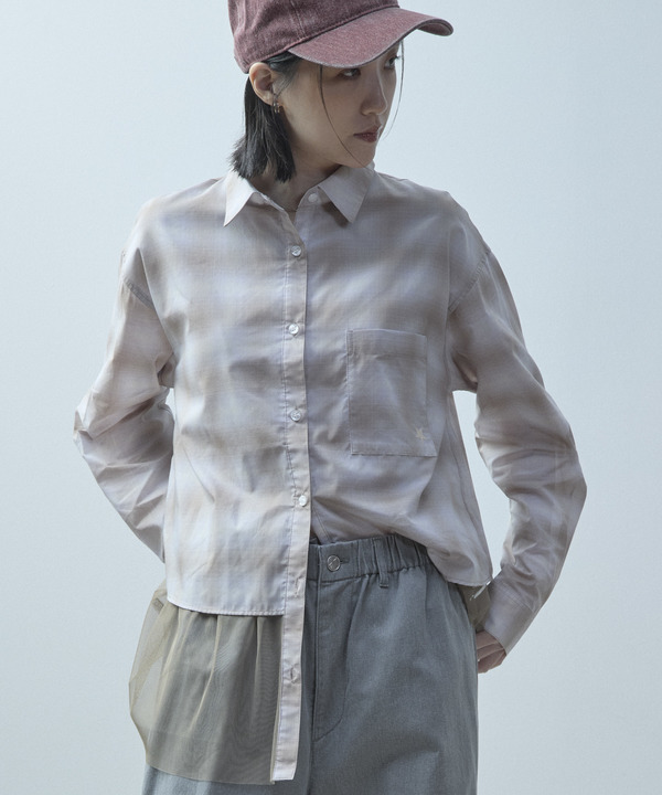 TULLE DOCKING CHCK SHIRT 詳細画像 30