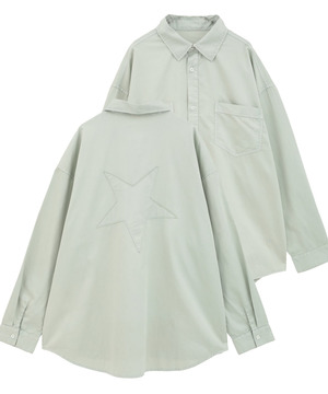 ACID WASH STAR★ PATCH OVER SHIRT