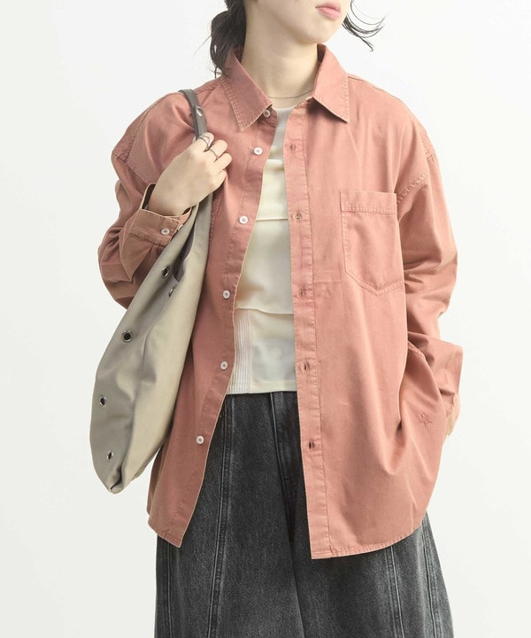 ACID WASH STAR★ PATCH OVER SHIRT 詳細画像 1