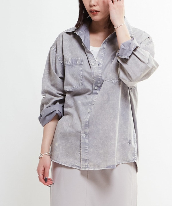ACID WASH STAR★ PATCH OVER SHIRT 詳細画像 8
