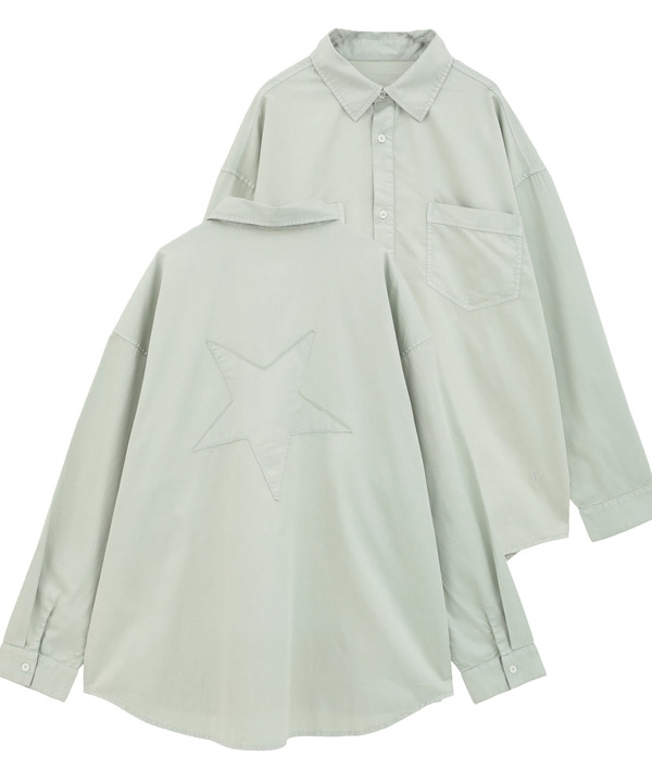 ACID WASH STAR★ PATCH OVER SHIRT 詳細画像 ミント 1